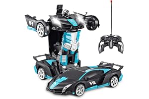 TCCYDM Voiture télécommandé Robot,2 en 1 Robot Jouets Voiture Transformable,RC 2.4GHz Voitur radiocommandée,Transformers Jouets,360°Rotation Rechargeable,Voitur Enfant,pour Cadeau Enfant 3-12 Ans.