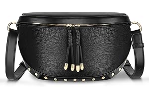 ISEYOU Borsa Tracolla Donna, Crossbody Bag Grande, Elegante Borsa sul Petto con Doppia Zip, Marsupio Donna in Pelle per Viaggi, Shopping, Nero
