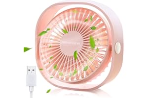 SmartDevil Ventilatore USB, Mini USB Ventilatore, Ventilatore Silenzioso, Ventilatore Portatile USB, per Scrivania, Auto,Casa Ufficio,Viaggiare. USB Alimentato(Rosa)