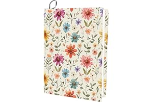 CRASPIRE Funda para Libro Elástica con Diseño de Flores Lavable Reutilizable Tela de Nailon Grande Protector de Libros de Poliéster Envolturas Elásticas para Cuadernos 9.4x15.7 pulgada Adecuadas para