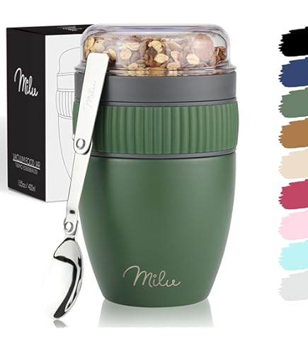 Tazza Termica Per Yogurt E Cereali Con Cucchiaio - Doppio Strato Acciaio Inox - Foto 6