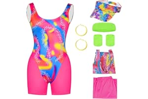Marypaty Déguisement Annee 80s 70s Femme Homme Disco Hippie Margot Robbie Ken Costume Sport Vintage Beach Outfit Fitness Vêtements Carnaval Adulte Chapeau Poignets Bandeaux Boucles d'oreilles