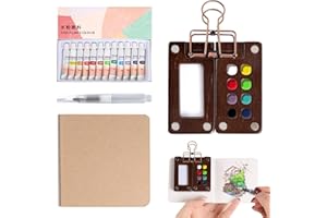 RICKMASK Nano Palette Mini Aquarell Set: Pocket Artist Watercolor Travel Set Mit Binder Clips - Portable Aquarell Palette für Maler, Künstler, Studenten