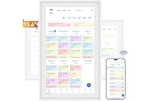 Calendario Digitale TABWEE, Calendario Elettronico Parete 39,6 cm/15,6 Pollici, Touchscreen FHD Intelligente 1920 x 1080 per Pianificatore Familiare 2025, Cornice Digitale Per Foto