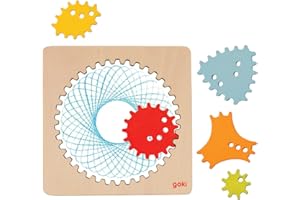 Goki 58440 Spirographe 13 x 13 x 0,5 cm Bois 6 Pièces