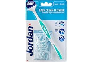 MEGADENT DEFLOGRIP GERHARD REEG GMBH Jordan Easy Clean Flosser, 1 Halter + 20 Refills Zahnseidenköpfe Zahnseidehalter