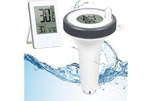 Aaiwtd Pool thermometer funk,IP67 Wasserdicht poolthermometer schwimmend mit Indoor Temperatur Monitor,Wireless Digital Pool Thermometer für 100m Reichweite für Schwimmbäder Aquarium Badewannen Teich