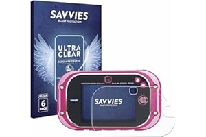 Savvies 6 Stück Schutzfolie kompatibel mit Vtech Kidizoom Touch 5.0 2018 Displayschutz-Folie Ultra-Transparent