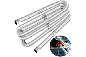 CAPGOOST Tubo di Scarico Dellauto, 300 cm Tubo di Scarico per Generatore, Diametro 25mm con 2 Clip, Tubo del Riscaldatore di Parcheggio, Tubo di Scarico in Acciaio Inox, Tubo del Riscaldatore per Diesel