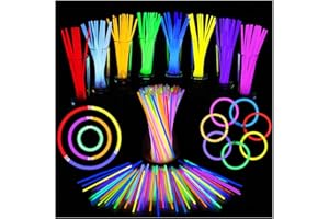 LOIINA BBM Braccialetti Luminosi 100 Pezzi Braccialetti Starlight Fluorescenti in Colori Differenti ed Assortiti