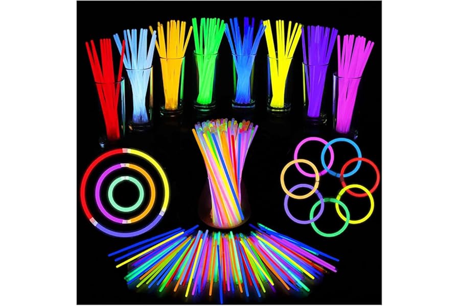 Loiina Glow Sticks 100pcs 8" with Connectors - Glow Bracelets, Necklaces for Kids, Adults Party, Festival, Halloween, Wedding, Christmas