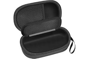 GWCASE Portable 2 in 1 Contact Lens Case and Glasses Case, Traveling Contact Cases Bag Box Holder with Soak Storage Kit Included Built-in Mirror, Tweezer, Lens Solution Bottle and Hand Strap-Black