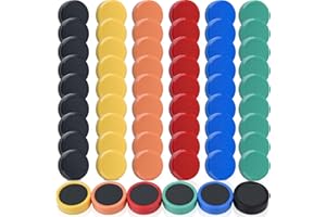 ‎FPMYB FPMYB 60 Stück Stark Magnete für Magnettafel, Kühlschrank, Klein Bunt, Whiteboard, Pinnwand, Klassenzimmer, Büro, Foto (6 Farben)
