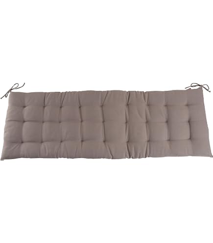 Bankkissen Für Gartenbank – Wasserabweisend, 104 Cm, Gestreift, Mit Bändern, 10 Cm Dick, Für Terrassenmöbel