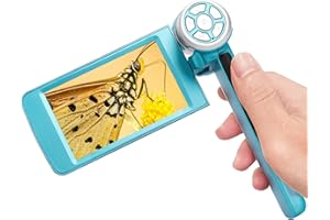 Andonstar AD203 Microscopio tascabile con schermo da 4 pollici per bambini e adulti, blu, supporto per PC Windows, scatta foto e video, microscopio digitale portatile USB per uso interno ed esterno