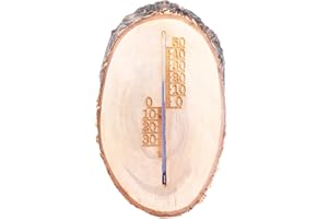 TRADITIONELLE HOLZPRODUKTE Holz Analog Rustikal Thermometer, Außen/Innen, tolle Deko, jedes Stück Original/Handarbeit, ausnahmes Geschenk