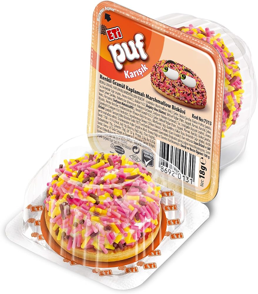 Eti Puf Renkli Bisküvi 18 g x 48 Adet