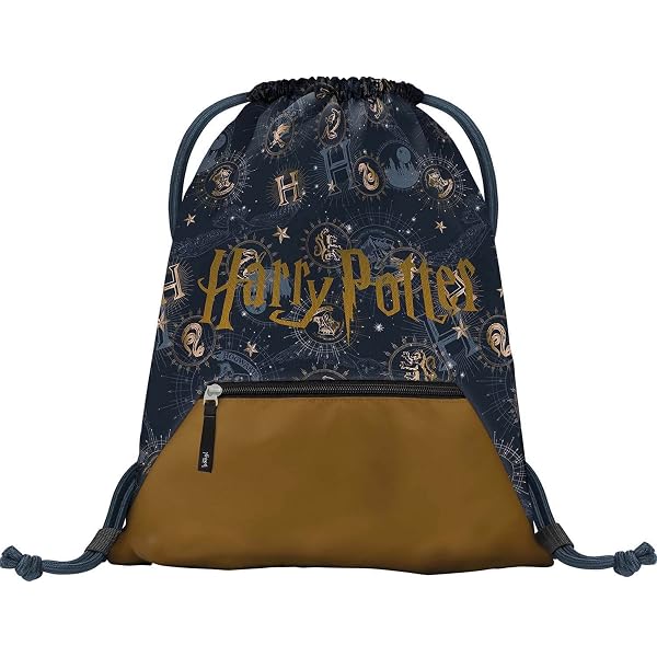 LOGOSHIRT Harry Potter Stoffbeutel, Bedruckt, Schwarz, Lizenziert – Stabiler Kordelzug, 46x35 Cm