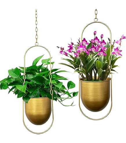 Schwarzer Metall-Pflanzenaufhänger (oval, 34 Cm) – Moderner Übertopf Für Drinnen & Draußen Im Boho-Style
