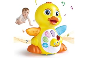 MOONTOY Musicales Juguetes Niños 1 año,Pato de Juguete Bebes 6-12 Meses,Juguete Educativo temprano para bebés con luz y Sonido para niños,Juegos Regalos para Niños Niñas de 1 2 3 años