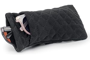 Face Shadow Étui à Lunettes Souple de Soleil pour 2 Lunettes avec Chiffon de Nettoyage, Ultra Léger et Portable pour Femme Homme