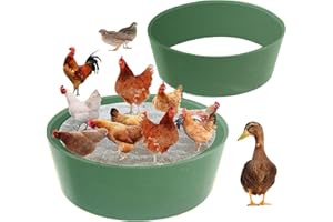 JOURNDREAM Vasca da bagno di sabbia per polli, struttura senza fondo, ambiente in PE, bagno di sabbia per polli, contenitore per la pulizia del pollaio, contenitore per calce pollaio, essenziale, pollo, verde