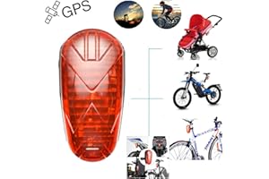 GPS Tracker for Bike, Zeerkeer Anti Theft Real-time Positioning Bicycle LED Taillight GPS Tracker IP65 Waterproof Move Alarm SOS Warning Light Hidden GPS Locator for Bicycle/Motorbike/Baby Carriage