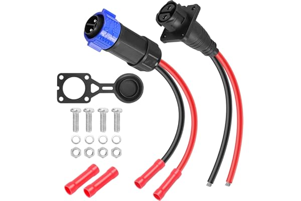 CERRXIAN Connecteur SCOT pour moteur à la traîne - Kit de connexion rapide - 2 broches - 12/24/36/48 V - Pour bateau de mer, moteur de pêche à la traîne kayak