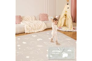 Joypony Baby Play Mat 200 X 180 X 1 CM Extra Large Foldable Play Mats for Babies and Toddlers, Waterproof & Anti-Slip Portable Baby Floor Mat for Tummy Time, Foam Play Mat for Floor Travel Bag