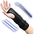 KASTWAVE Wrist Support Brace Carpal Tunnel, Lengthened Fixed Hand Support, Arthritis, Myositis And Sprain Pain Relief, One-Step Wear Wrist Support, for Right Hand (Black)