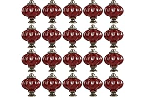 ZESLIV 20 Stk Möbelknöpfe 33mm Weinrot Möbelgriffe Kürbis Keramik Schubladenknopf Schrankgriff Möbelknopf Kinderzimmer Möbelknauf