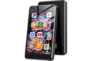 AGPTEK odtwarzacz MP3 Spotify 96 GB z Bluetooth i Wi-Fi, 4-calowy ekran dotykowy Android 14 odtwarzacz muzyki MP4, obsługa Audible, aplikacji, radia FM, Amazon Music, do 1 TB, czarny