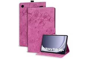 Succtopy Etui do Samsung Galaxy Tab A9+ 11 cali 2023 SM-X210/X215/X216 Folio Flip PU skóra etui ochronne etui na rysik etui na tablet etui Samsung Galaxy Tab A9+ 11" 2023 różowe