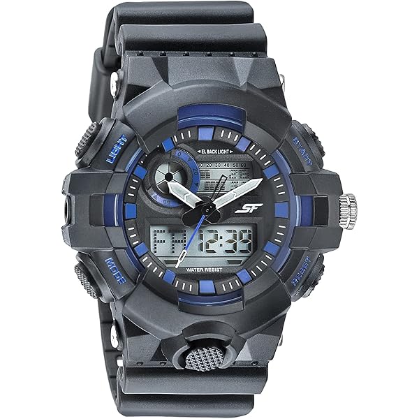 SF Sparq Ana Digi - Orologio da uomo con cinturino in poliuretano con quadrante nero, 77129PP04W, colore: nero, Colore: nero, Cinturino