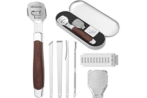 CYZBL Profesjonalny skrobak 7 w 1, zestaw noży ze stali nierdzewnej do usuwania odcisków stóp, 10 zapasowych ostrzy, pilnik do pielęgnacji stóp