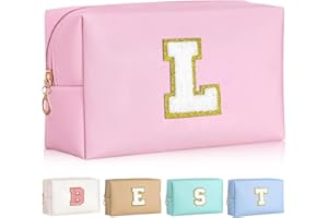 VivaJoy A-Z Makeup Bag - Preppy Makeup Bag Personalized Bags, Cute Makeup Pouch, Waterproof Cosmetic Bag, Birthday Gift for Daughter, Preppy Stuff for Teen Girls