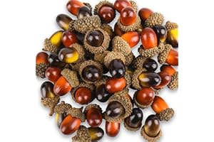 CDJX Artificial Acorn Set - 100 Pcs Fake Fruit Decor for Crafting, DIY Home Christmas Wedding - 2 Color Lifelike Simulation Small Acorns for Fall Table Scatter and Autumn Decor