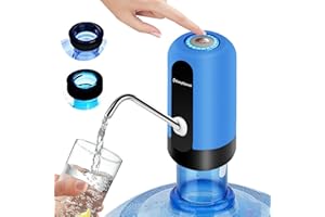 ‎EASY SPEED EASYSPEED Kühler & Wasserspender Für Trinkwasser,Wasserflaschen Pumpe USB Wiederaufladbar,Tragbare Automatische Trinkpumpe,Kommt Mit 2 Adaptern Wasserspender Für Zuhause,Büro,Küche,Camping,Blau
