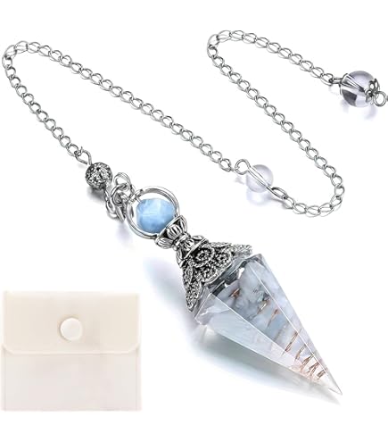 Pendolo In Ametista E Resina Per Divinazione, Reiki E Meditazione - Con Catena 24,5cm - Foto 12