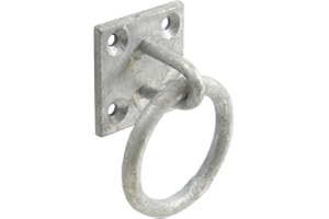 WHITE HINGE 10x Galvanised Lashing Ring On Plate/Chain Tether