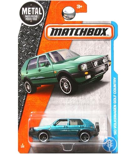 Matchbox 1995 Volkswagen Golf MK Car Toy Car, Silver, Realistic