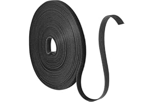 ‎YOOSSO 15m Klett Kabelbinder, 10mm Klettband Wiederverschließbar Klettverschluss Kabel Doppelseitiges Klett für Kabel Organizer(Schwarz)