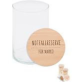 B renfreunde Personalised Storage Jars with Lid with Engraving - Storage Jar Personalised for Coffee Tea Sweets Birthday Gift Men Funny Emergency Reserve