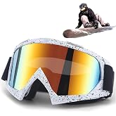 DONGZQAN Masques et Lunettes de Ski, Lunette de Ski Otg, Protection Uv400 Masques de Snowboard pour Hommes & Femme