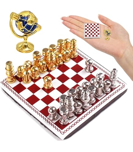 TIESOME 1/12 Miniatur Schachbrett Schachspiel Holz  Produktbild-Vorschau 1