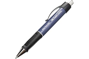 Faber-Castell 140732 - Penna a sfera GRIP PLUS BALL, refill M, colore fusto blu metallizzato, colore inchiostro blu, 1 pezzo