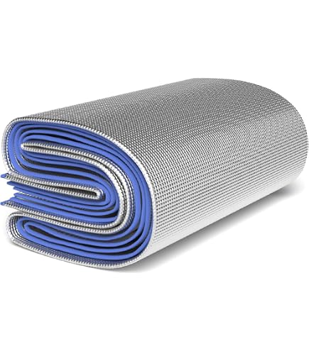 Tapis De Camping Aluminium 200x200 Cm – Isolant, Imperméable, Double Face, Pliable Avec Sac