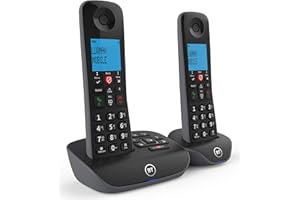 BT Essential Cordless Landline House Phone, Nuisance Call Blocker, Call Block button, Answer Machine, Twin Handset Pack