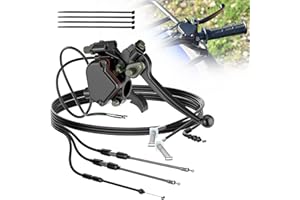 RUTU ATV Thumb Throttle & Brake Cable Kit - Full Metal Speed Governer with Brake Lever - Speed Limiter for 50cc, 90cc,150cc,250cc ATV, Quad Bike, Go Kart with Front Drum Brakes - for 7/8" 22mm Handle