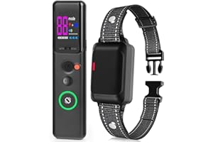 PTUI Collier de Dressage pour Chien - Collier Anti Aboiement Chien avec Télécommande - Bip/Vibration/Choc sûr Rechargeable Collier Electrique IP67 étanche pour Petits Moyens Et Grands Chiens